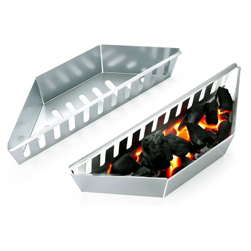 2PCS BBQ Stainless Steel Charcoal Basket for Weber Char-Basket Charcoal Holders Compatible with Weber 22 inch Charcoal Container