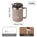WORTHBUY 304 Stainless Steel Mug Double Layer Insulated Coffee Cup With Spoon & Strainer Sealed Thermal Cup For Student Adult