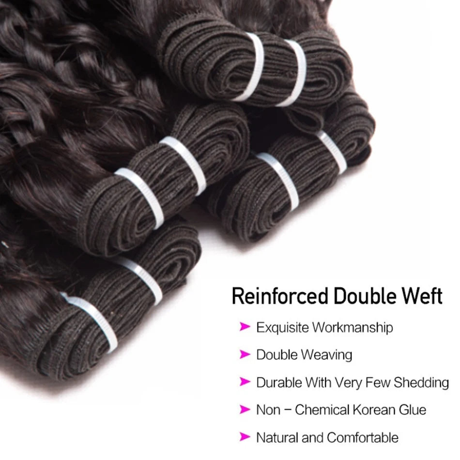 Peruvian Natural Water Wave Hair Weave Bundles Virgin Unprocessed Tissage Human Raw Hair Extensions Tissage Cheveux Wet and Wavy