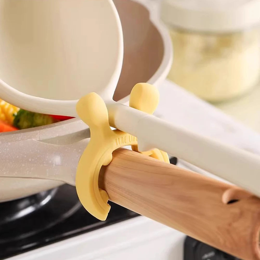 Universal Silicone Heat Resistant Pot Lid Handle Stand Anti-scald Kitchen Cooking Accessory High Temperature Proof