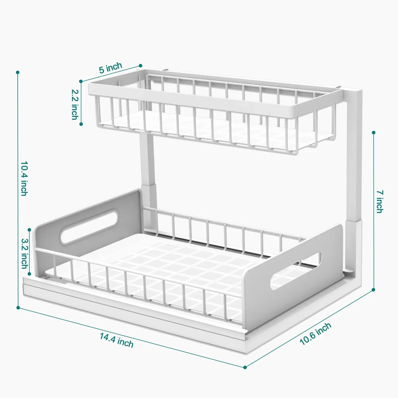 Kitchen Multi-Purpose Storage rack Under Sink 2 Tier Sliding Cabinet Basket Organizer Drawer Spice rack Desktop Bathroom Storage