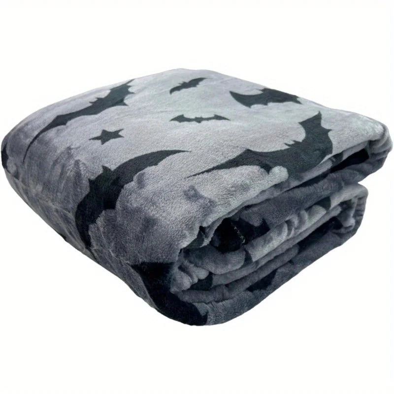 Blanket Gray Bat Blanket New Arrival Minimalist Design Soft Warm All Seasons Use Halloween Home Decor Gift