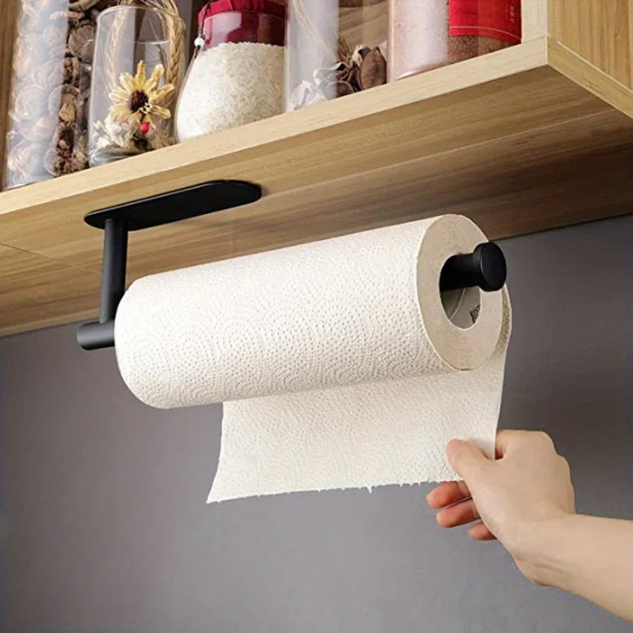 Wall Mounted Kitchen Racks Storage Stainless Steel Paper Towel Holder Self-Adhesive Tissue Roll Hanger  Bathroom Under Cabinet