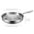 22/24/26/28/30cm Titanium Stainless Steel Frying Pan Non-stick Wok Home Egg Steak Skillet Induction Gas Stove Kitchen Cookware