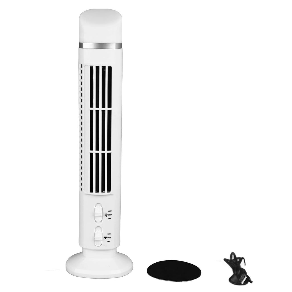 Bladeless Tower Fan Portable USB Desk Fan with Light for Home Bedroom  Desk Fan