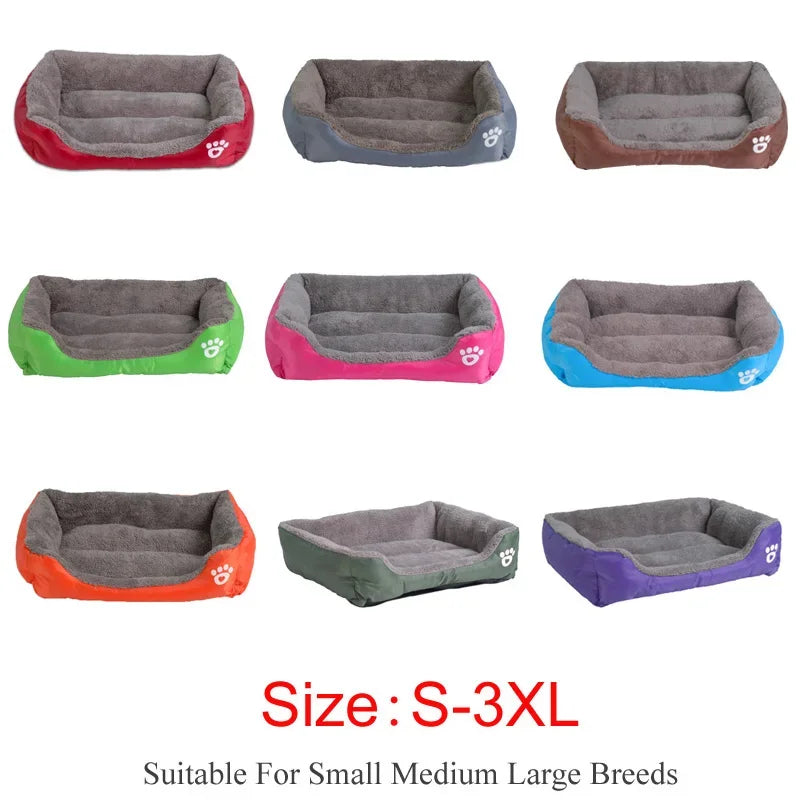 S-3XL 9 Colors Winter Paw Pet Sofa Dog Beds Waterproof Bottom Soft Fleece Warm Cat Bed House dog bed for small and large dogs