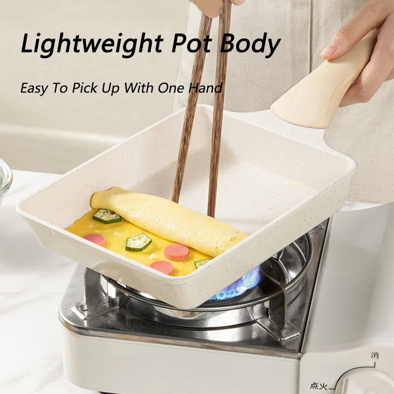 COOKER KING Tamagoyaki Non Stick Frying Pan For Steak And Eggs Breakfast Pot Gas Induction Cooker Universal Kitchen Cookware