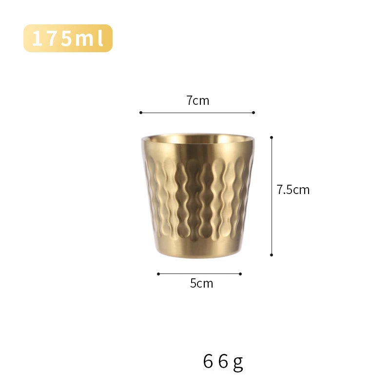 Double Wall Insulated Coffee Cups 304 Stainless Steel Coffee Cup Double Bottom Mug Wine Glasses Beer Tea Cups Cocktail Glass