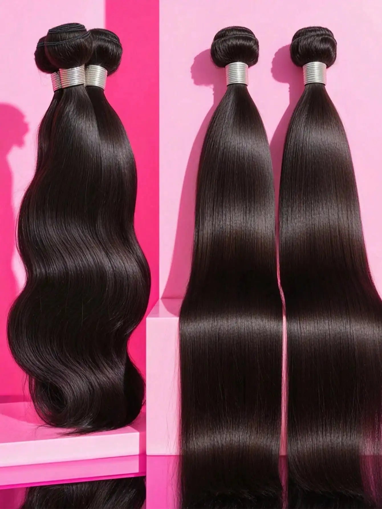 30 32 Inch Bone Straight 100% Weave Human Hair Bundles Raw Hair Extensions Brazilian Natural Black 3 4 Bundle