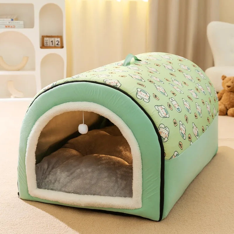 1.5kg Puppy Kennel Warm Winter Dog House Mat Nest Deep Sleep Tent Small Cat House Supply Detachable Washable Cat Bed Non-slip