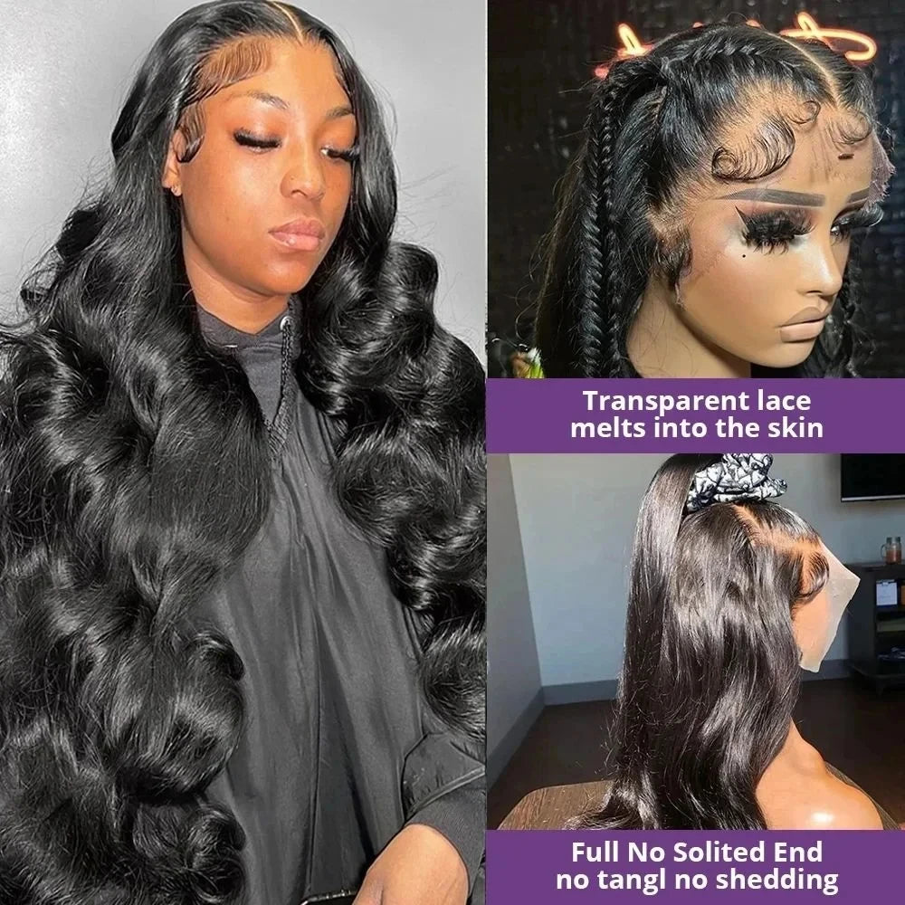 32 42 Inch 13×4 Glueless 200 Density 13x6 HD Transparent Lace Frontal Wig Human Hair Body Wave Lace Front Wig For Women Sale