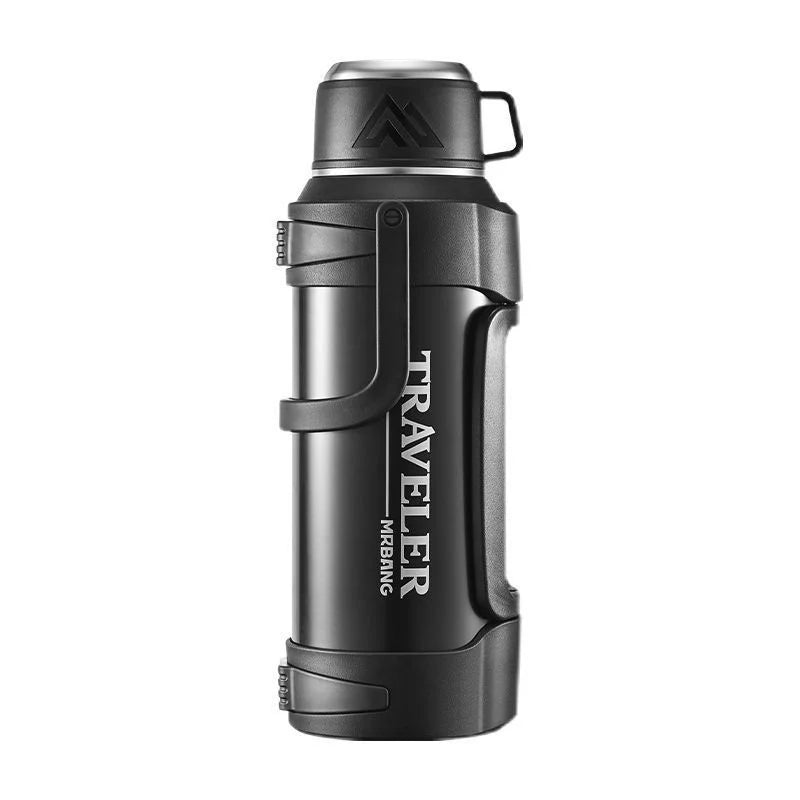 Double Wall Vacuum Insulated Water Bottle 1L 316 Stainless Steel Large Capacity with Handle Leak Proof for Car Outdoor Gym