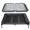 BINGOPAW Outdoor Elevated Dog Bed Cooling Raised Pet Lounger Bed Mesh Cot Sleep Camping Bed with Detachable Plush Bolster