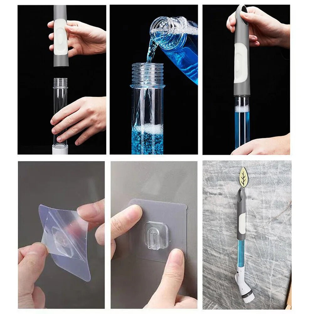 Electric Spin Scrubber Cleaning Brush Cordless Power Cleaning Brush Waterproof Shower Scrubber for Bathroom Kitchen Cleaning