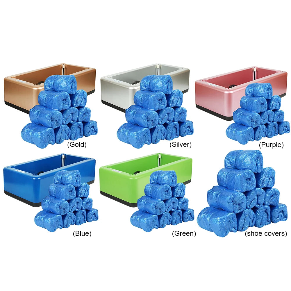 Smart Shoe Cover Machine With100Pcs Disposable Shoe Covers Portable Smart Overshoes Dispenser T Buckle for Indoor Rainy Floor