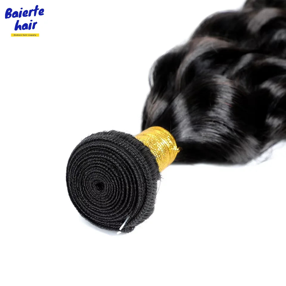 Natural Water Wave Hair Weave Bundles 100% Virgin Unprocessed Malaysian Natural Wave Human Hair Weaving Remy Raw Hair Extensions