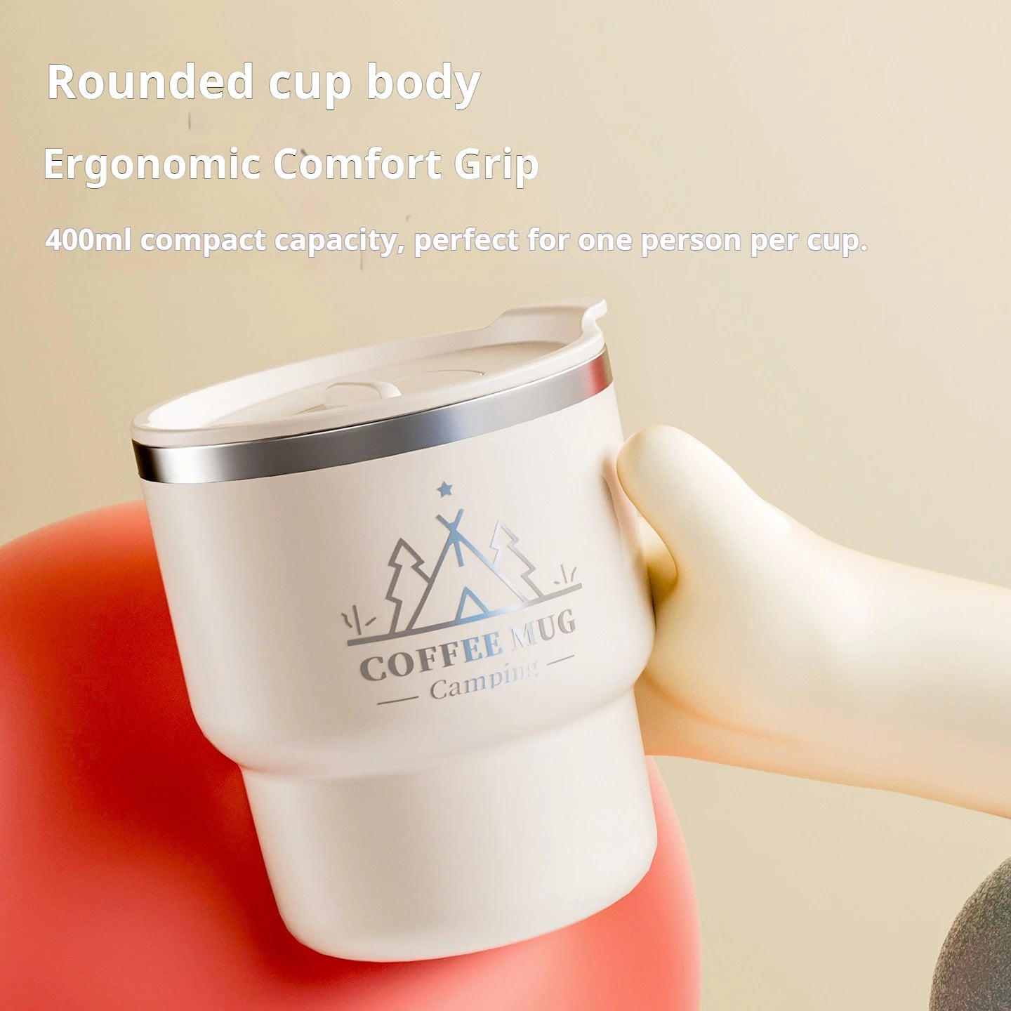 400ML Stainless Steel Thermal Cup Office Coffee Mug Double Layer Insulated Water Cup Portable Keeps Cold and Heat Thermal Mug