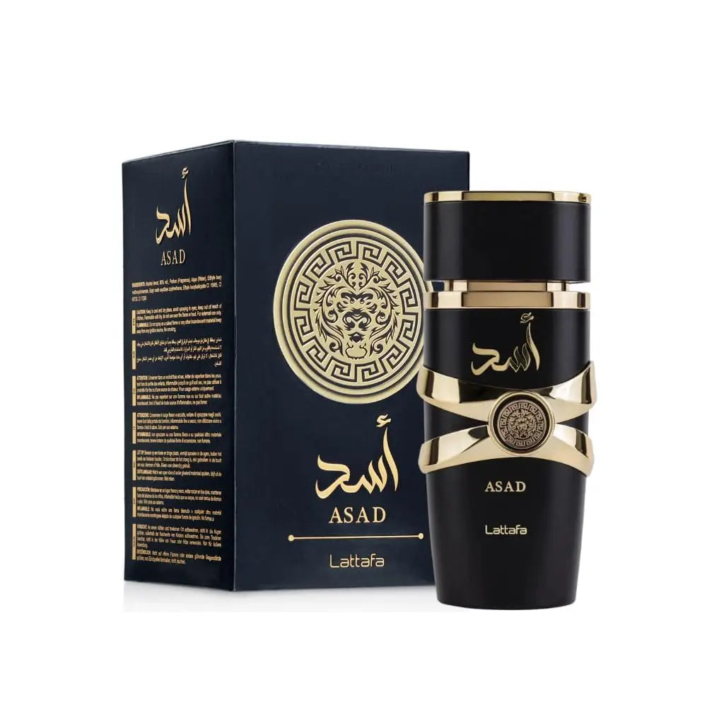 Lattafa Perfumes Asad Unisex Eau De Parfum Spray 3.4 Ounce Cologne Persistence Arabian women's perfume Pheromone long-lasting