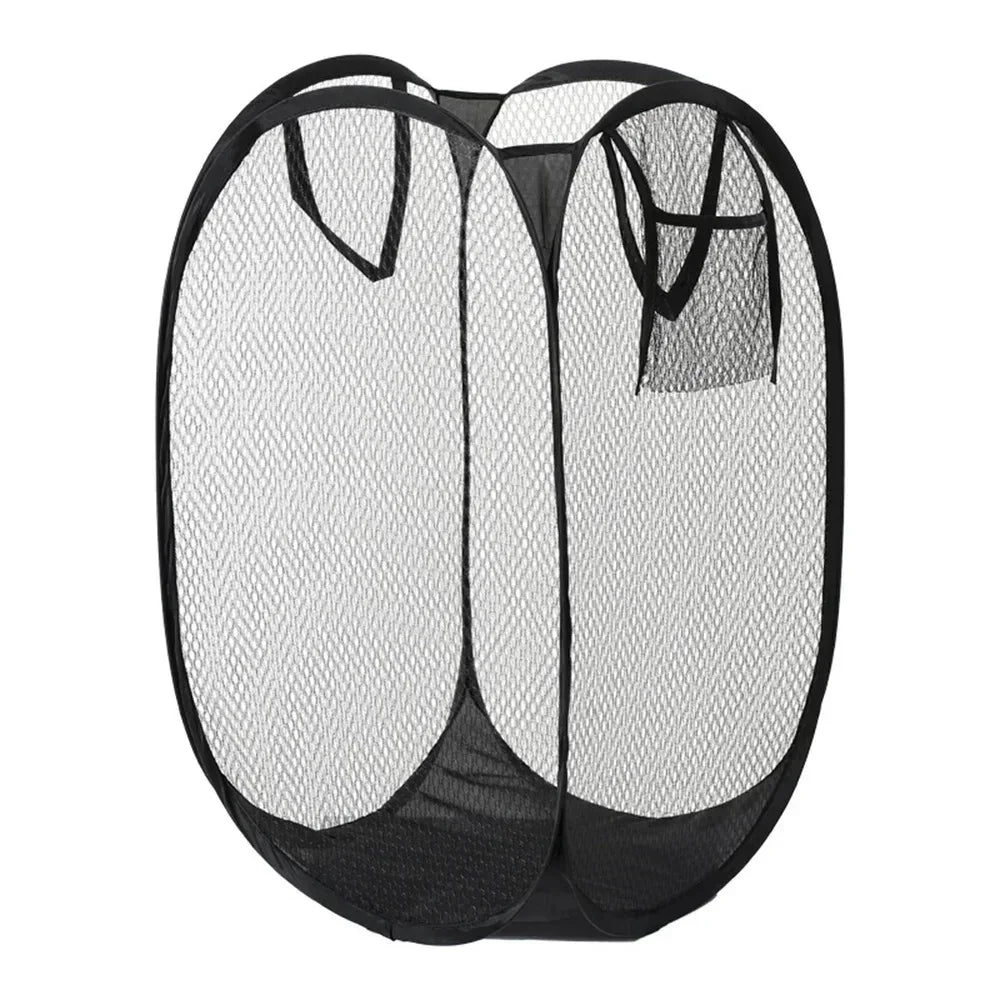 Folding Dirty Laundry Sorting Basket Washing FrameBathroomCloth MeshStorage BagFrame Bucket LaundryOrganizers Storage Pouch