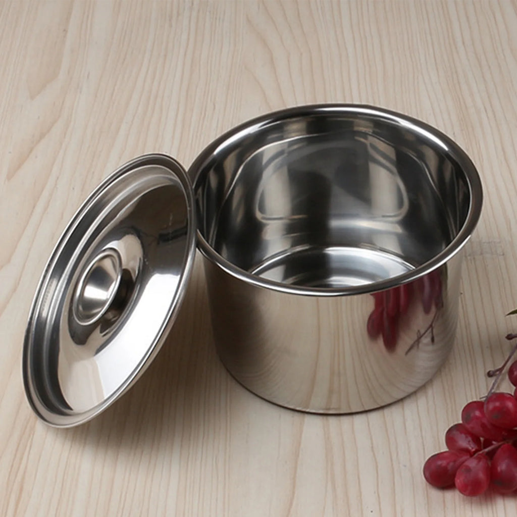 Stew Pot with Lid Non Stick Non Magnetic Stainless Steel Soup Seasoning Container Kitchen Utensil S