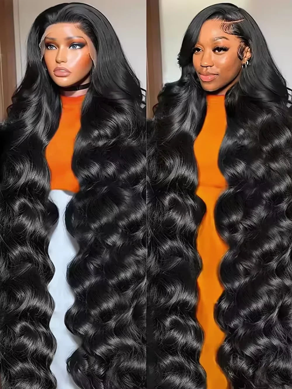 220% Density Long Body Wave 40 50 Inch 13x4 13x6 Full Frontal 360 HD Transparent Lace 5x5 Closure Human Hair Pre plucked Wigs