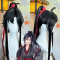 Beautiful Young Man Yiling Ancestor Wei Wuxian Synthetic Wigs Young Wei Wuxian Demon Road Ancient Costume Black Style Wig