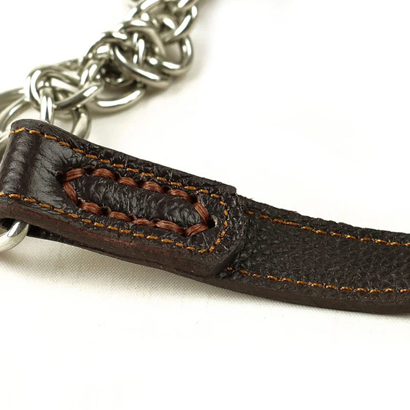 Benepaw Martingale Leather Collar No Pull Anti-Escape Training Dog Collar Stainless Steel Pet Chain For Small Medium Large Dogs