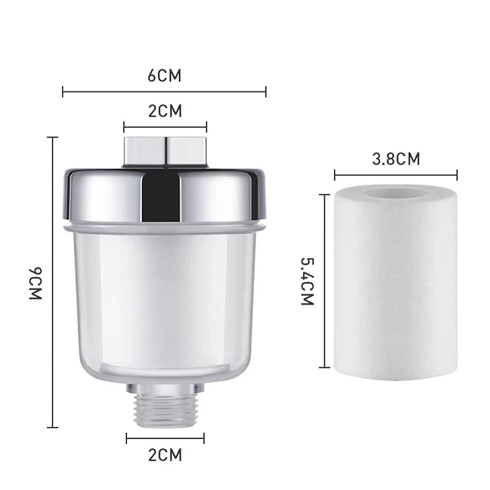 Shower Filter Transparent Sprinkler Filter 5 Micron PP Cotton Filter Household Water Filter for Improving Skin Hair Nails Health
