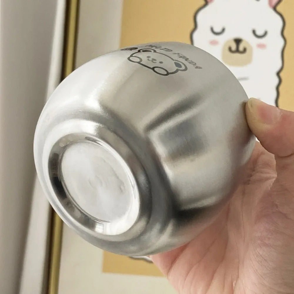304 Stainless Steel Children Drinking Cup 120ML Thickened Coffee Cup Anti Scalding Cute Pattern Kids Water Cup