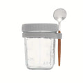 1Set Cup 350ML Overnight Oat Cup Glass With Lid And Spoon Seal Food Breakfast Cup Portable Cereal Milk Salad Yogurt Cup Kitchen