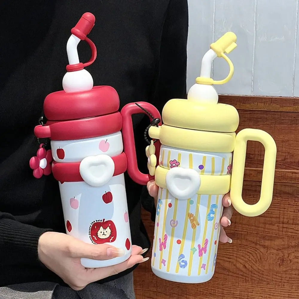920ML Insulated Thermos with Handle Stainless Steel Thermos Coffee Cup Handheld Large Capacity Sports Water Kettle Car Cups