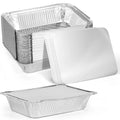 50/100pcs Aluminum Foil Trays with Lids Non-Stick Baking Pans Food Grade BBQ Bowl for Air Fryer Oven Baking Cooking Kitchen Tool