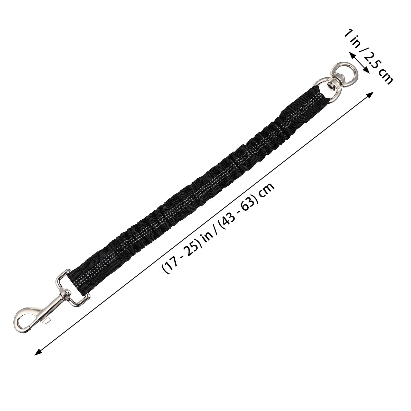 Reflective Nylon Dog Extension Leash Heavy Duty Elastic Walking Running Extend Rope Lead for Small and Medium Dogs