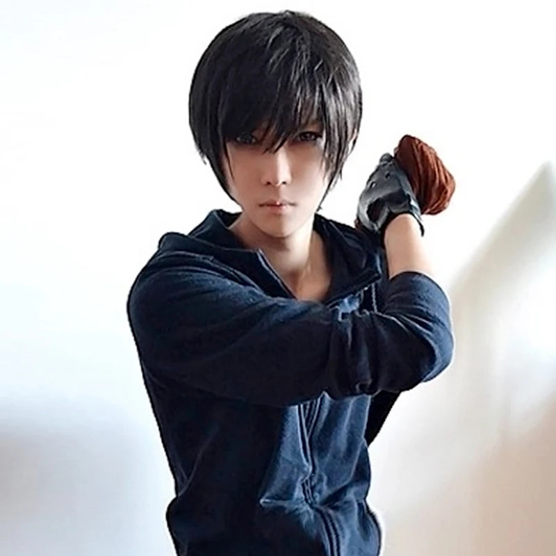 Anime Chainsaw Man Yoshida Hirofumi Cosplay Wig Short Black Heat Resistant Synthetic Hair Man Party Wigs