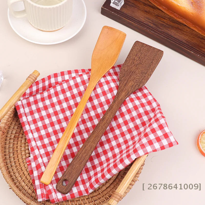 ♥Natural Wood Cooking Spatula - Durable Long Handle Turner for Wok & Non-Stick Pans|〔YY33〕