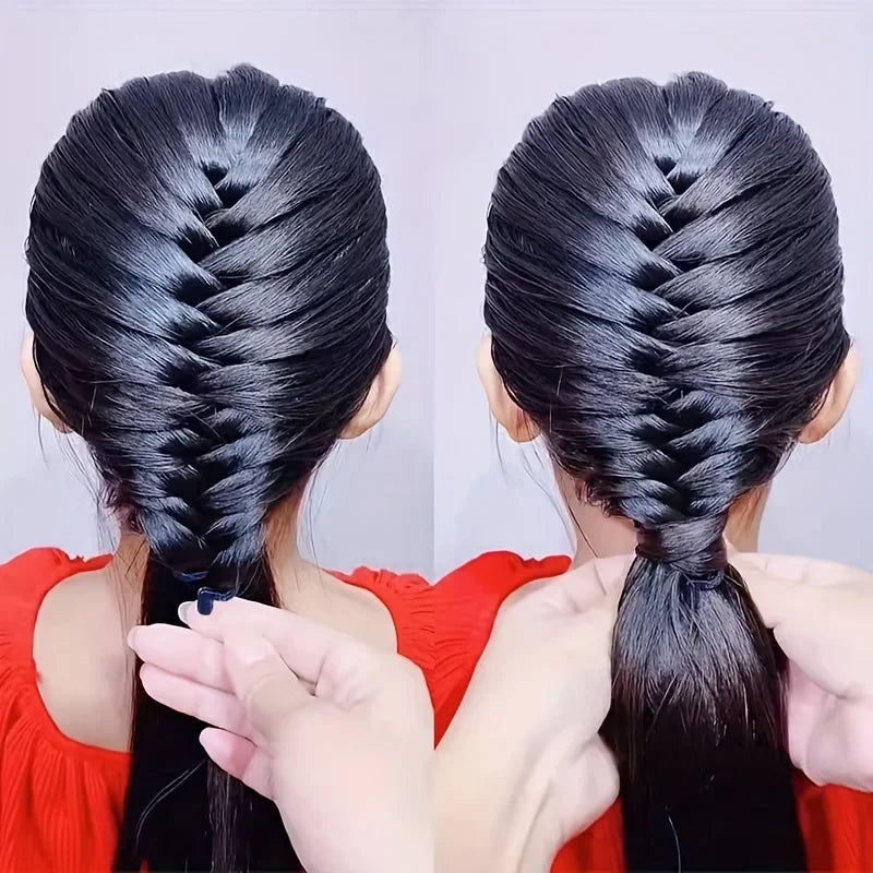9Pcs Black or Brown DIY Hair Styling Comb Tool, Magic Beauty Accessories for Fishtail Braids
