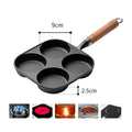 Cast iron four-hole omelette pan non-stick chemical-free coating breakfast pan household egg hamburger baking pan cooking tools
