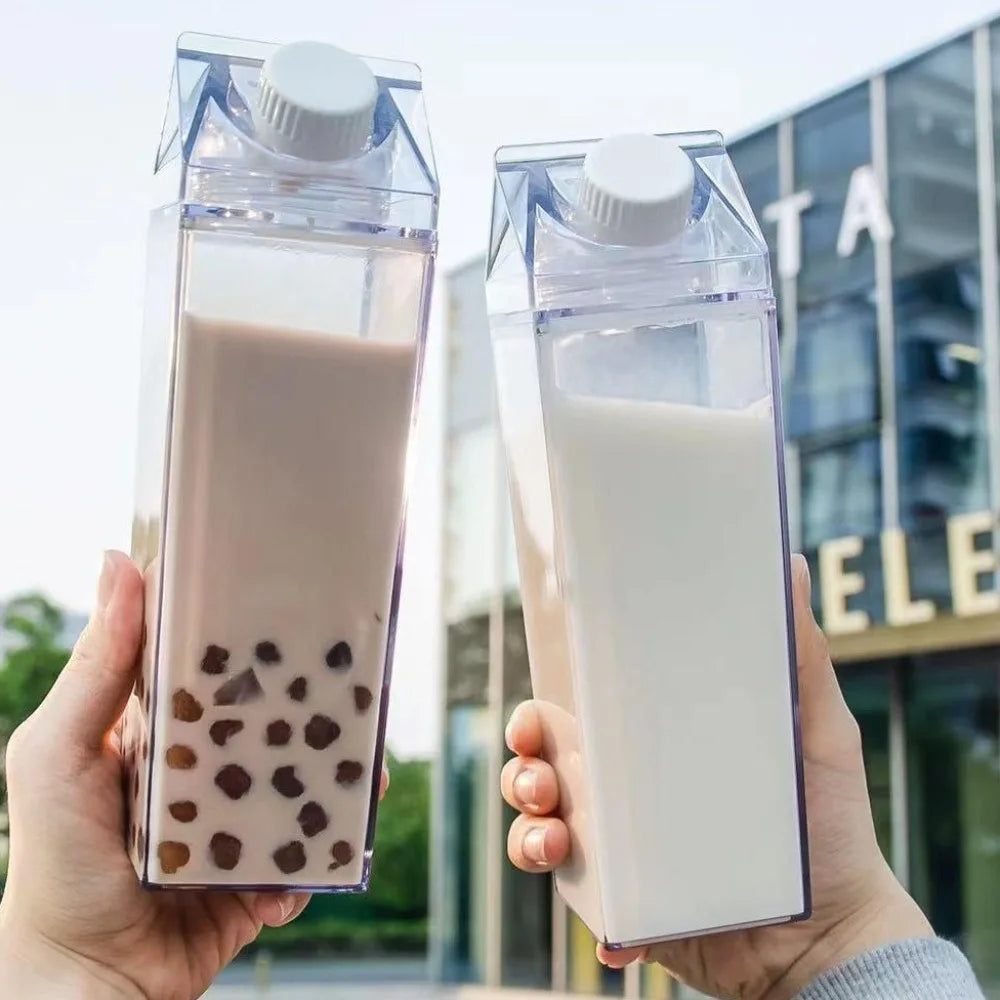 Transparent Water Bottle Large Capacity Milk Bottles Juice Cup Reusable Portable Cold Drink Container for Outdoor Sports Travel