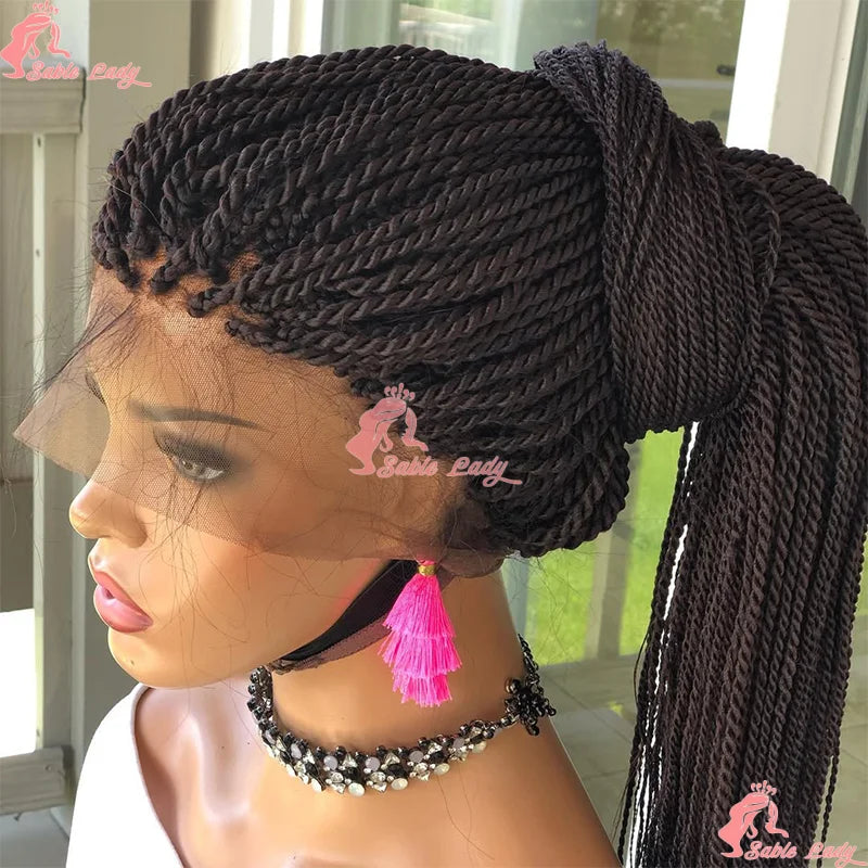 Senegalese Twist Wigs Synthetic Full Lace Frontal Wigs for Women Knotless Box Brading Wig For Daily Use