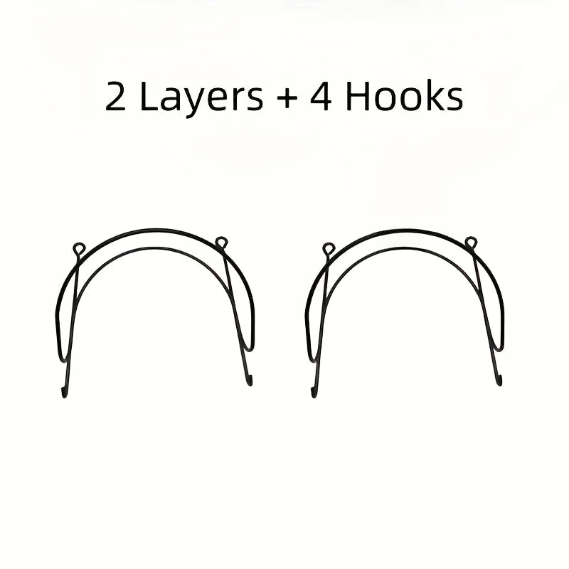 6-Piece Wrought Iron Towel Rack Wall-Mounted With Hooks Sturdy Easy Install Space-Saving For Bathroom Kitchen | 24-hour Shipping
