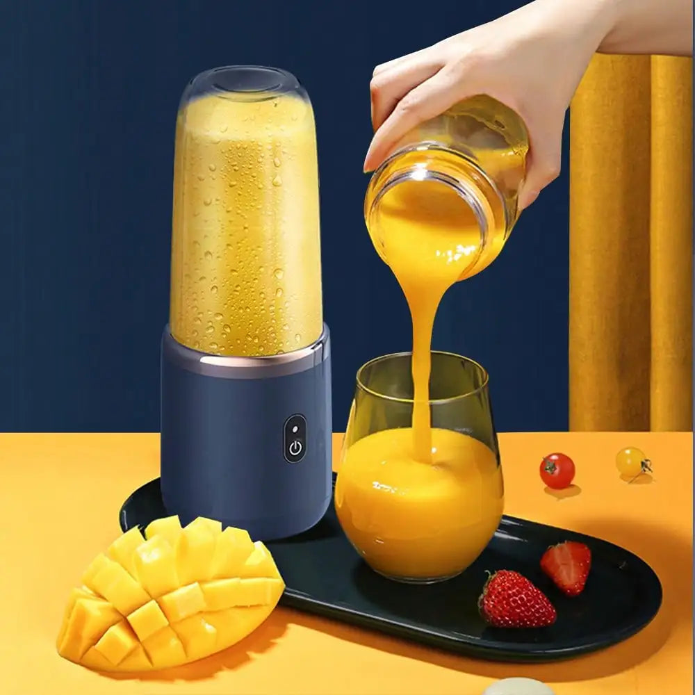 Compact Rechargeable Juicer Cup, Multi-Functional Fruit Mixer, Ice Crusher, Citrus Squeezer, Travel Smoothie Blender