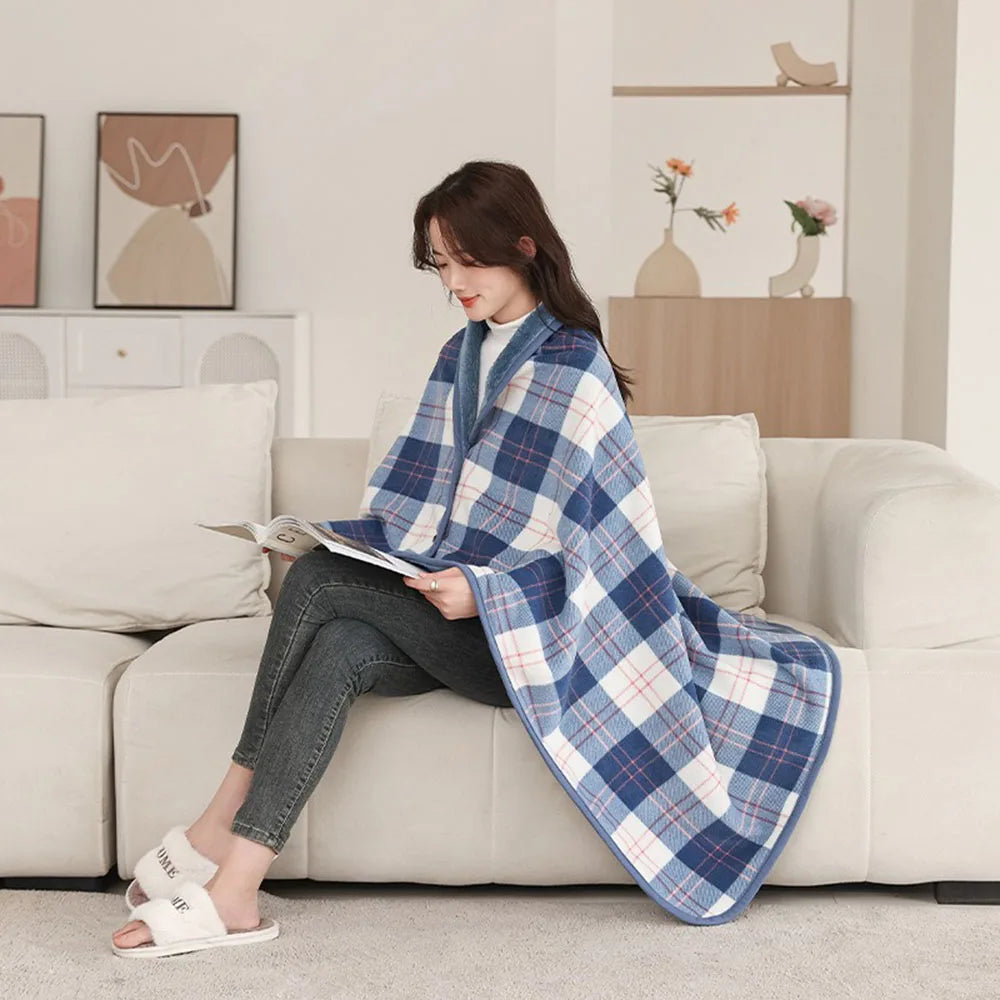 1PC Flannel Shawl Blanket Wearable Lazy Casual Office Warmth Shawl Blanket for Comfort And Style Multi-functional Blanket
