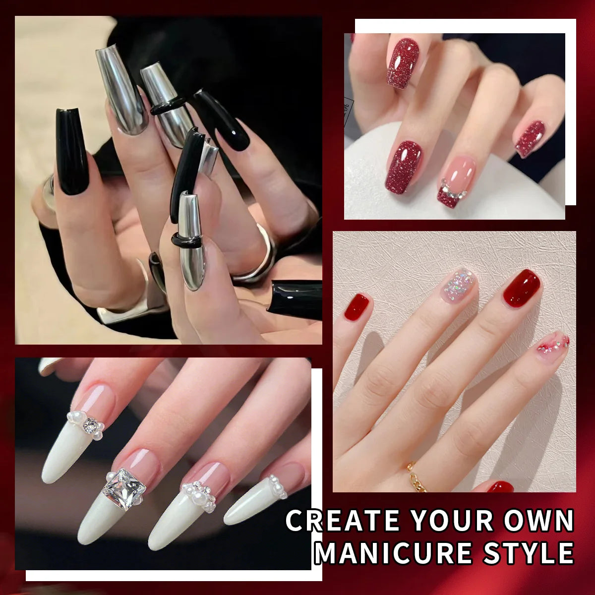 Nail Gel Polish Set 12PCS 8ML Long-lasting High Gloss Semi Permanent Glitter Art Nails Varnish for Manicure   Art Salon Creation