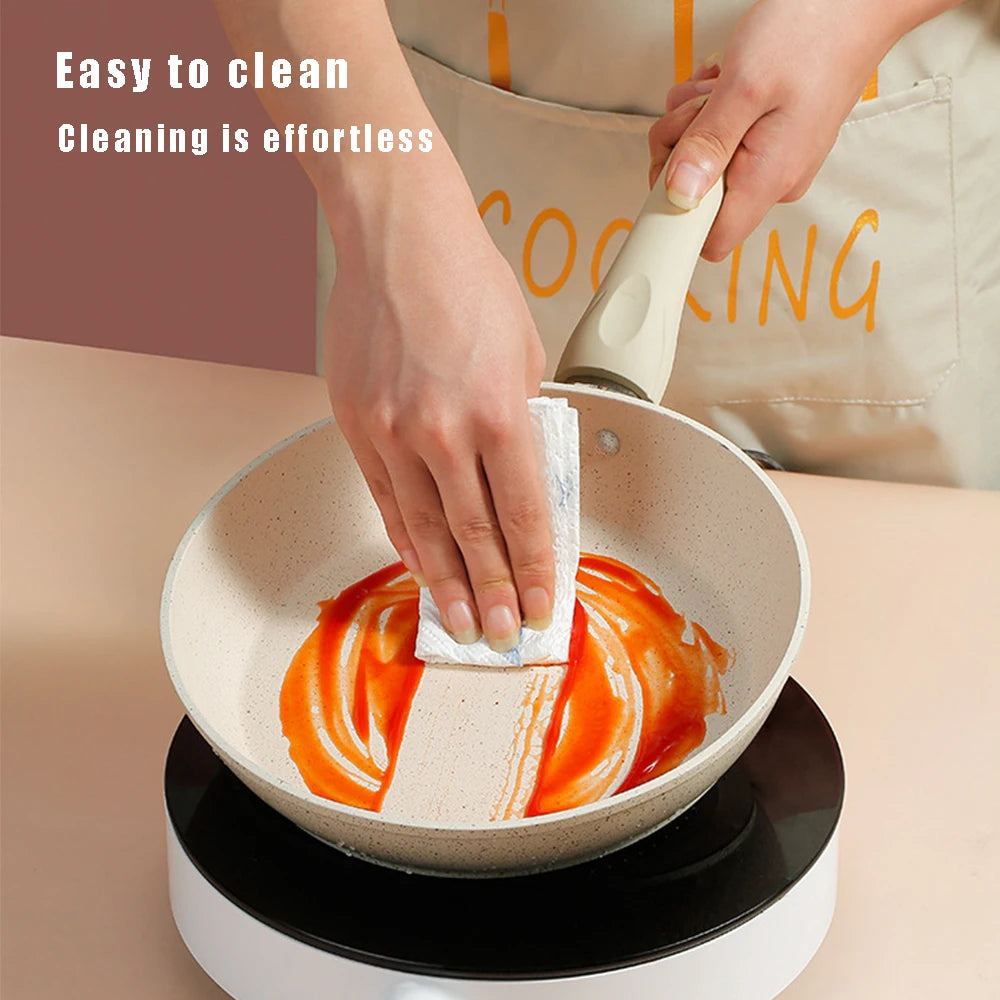 Non-stick Frying Pan Wok Ceramic Omelette Pan Steak Frying Pan Household Induction Cooker Universal Kitchen Cookware Accessories