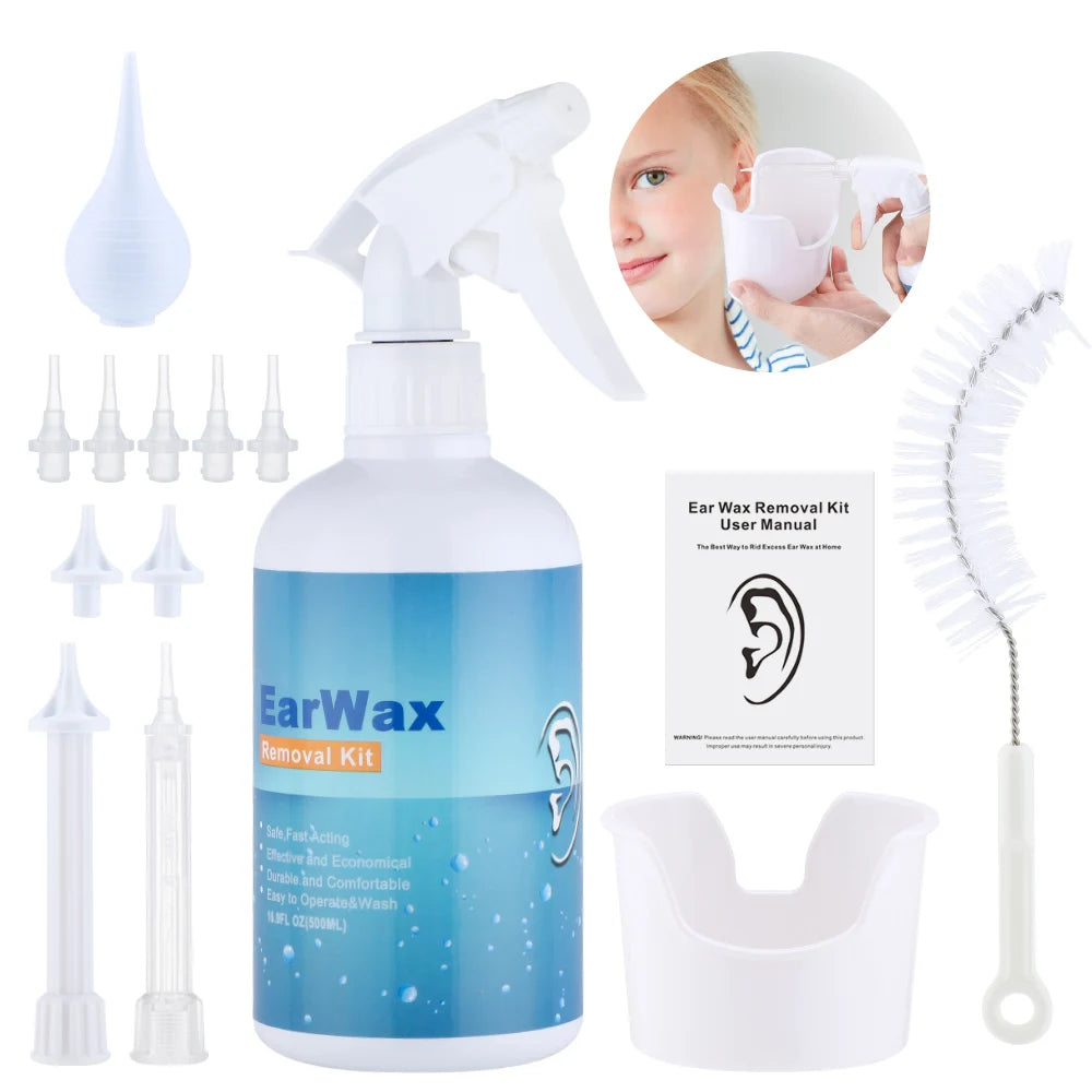 Ear Wax Removal Kit Ear Irrigation Cleaning Plastic Bottle Ear Irrigation Washing Set for Kids Ear Cleaning Care Tool