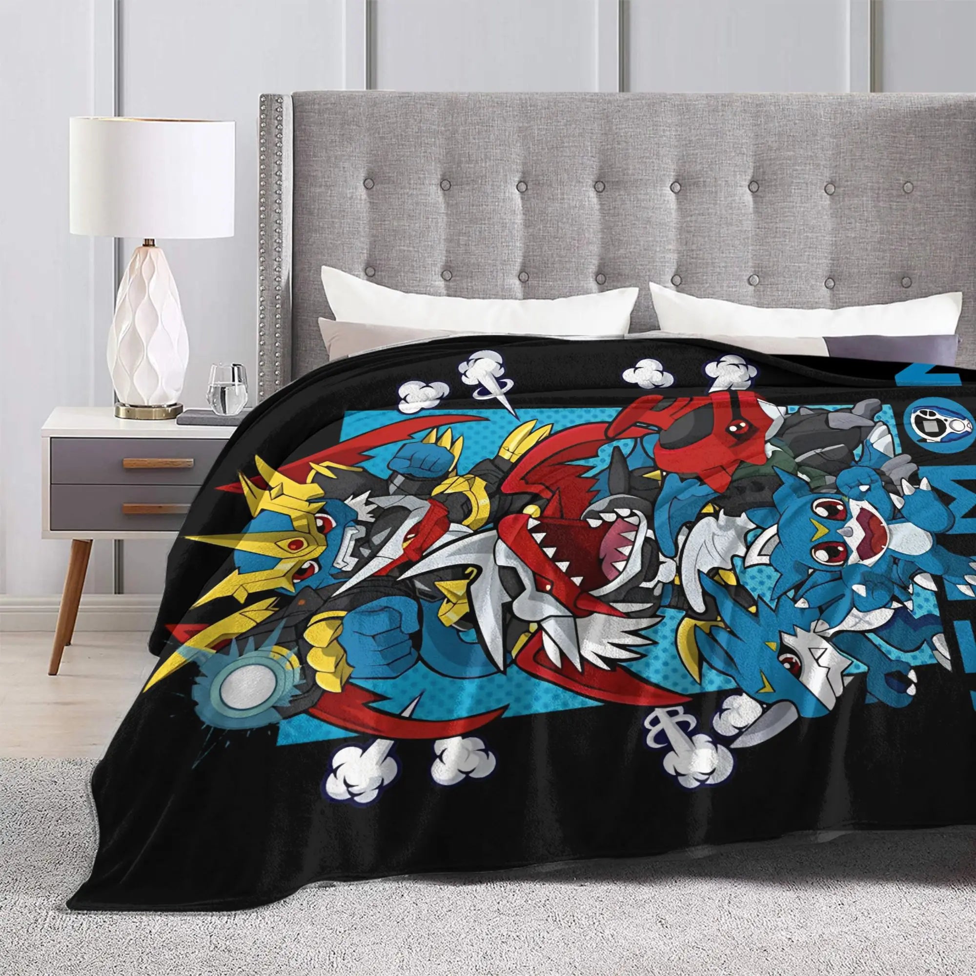 digimon veemon evolution Blanket  Flannel Funny Soft Throw Blanket for Bedspread  Winter