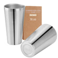 2 Pack Stainless Steel Cups 16oz Tumbler Stackable Double Wall Insulated Metal Drinking Glasses Home Office Party Camping