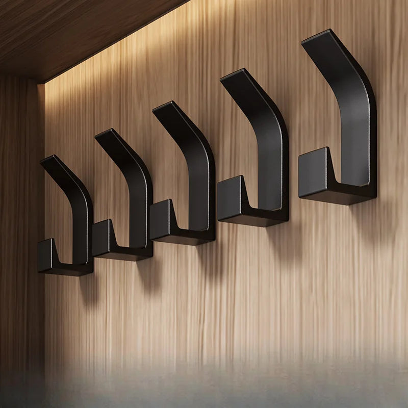 5pcs Adhesive Hooks For Walls - No-Drill, Multi-Use For  Kitchen, Bathroom - Durable Abs Resin, Ideal For Clothes & Hats