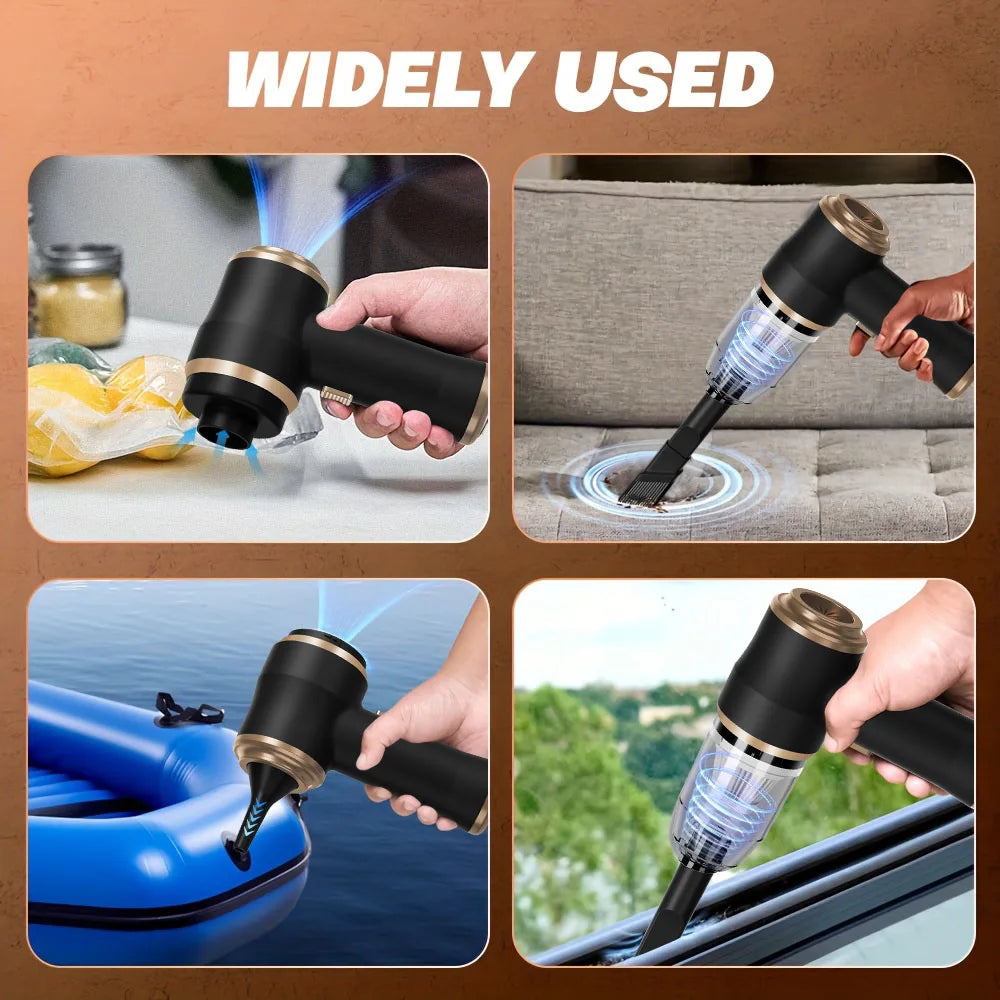 High Power Car Blower Vacuum, 2-in-1 Strong Suction & Blowing, Portable for Auto/Home Cleaning, Dust Removal from Seat/Mat/Trunk