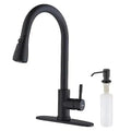 Touchless Down Sprayer, Motion Sensor With Soap Dispenser, Single High Arc Pull Out Faucet For Kitchen Sink RV, Brush Nickel